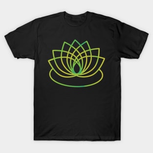 Green and Yellow Lotus Flower T-Shirt